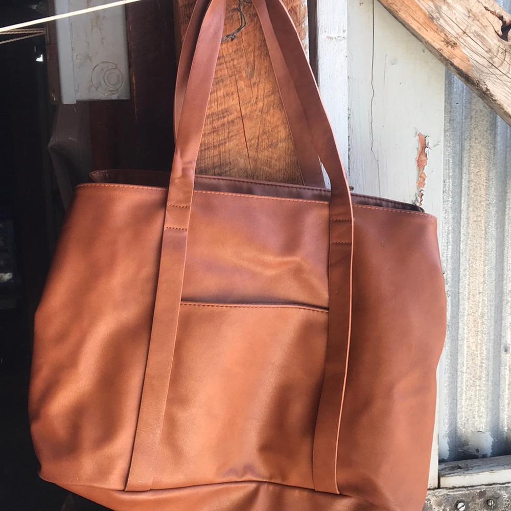 Brown tote bag